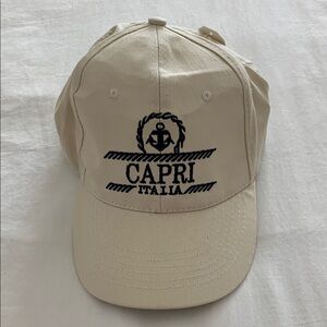 NWT/ Capri Italia Beige Baseball Cap with Velcro closure. Light & Airy